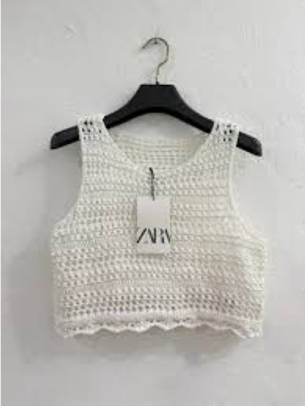Zara Cream Crochet Crop Tank Girls 9-10
